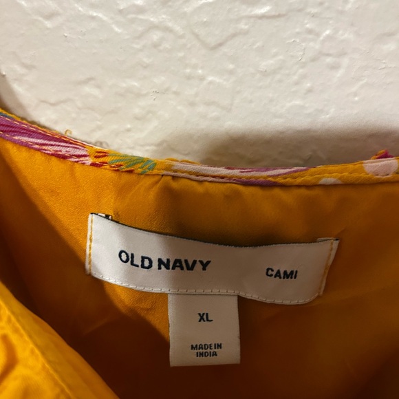 🎮Old Navy ruffle scoop neck Hawaiian Yellow Floral Dress size XL GUC - Picture 8 of 14